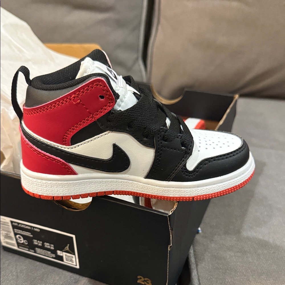 Jordan Red, Black, and White Sneakers - Picture 3 of 5